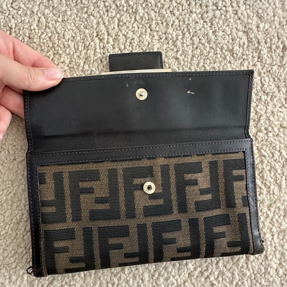 Authentic Fendi Zucca Black and Brown Women's Long Wallet - Picture 10 of 13